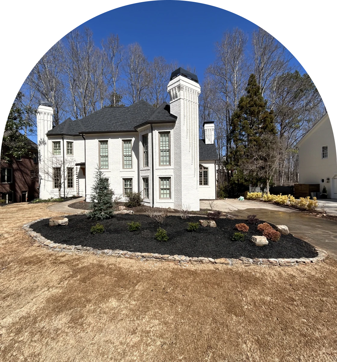 Large house with black roof