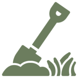 Gardening tool in soil