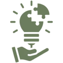 Lightbulb and hand illustration