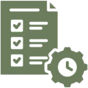 Task list with gear symbol