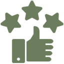 Positive feedback symbol with stars